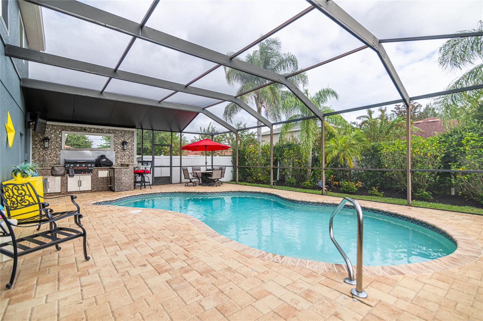 Heated, Saltwater Pool with Outdoor Kitchen