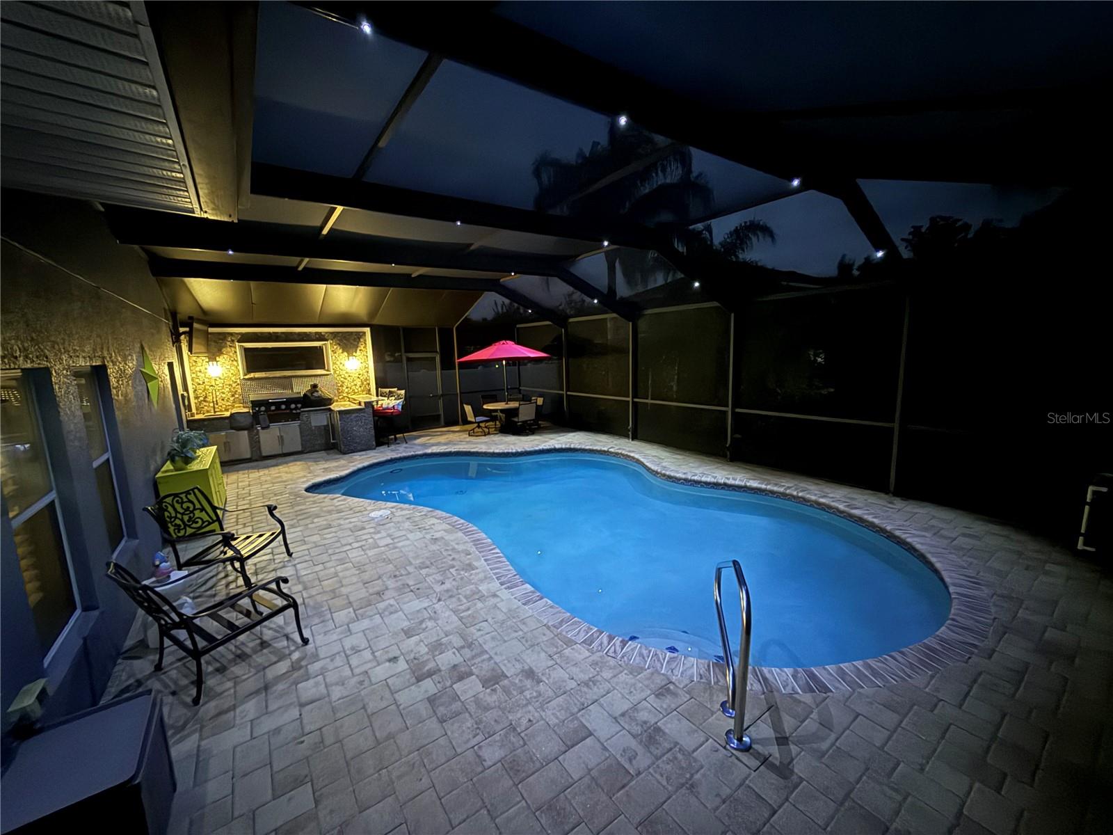 Nebula Lighting in New Pool Screen