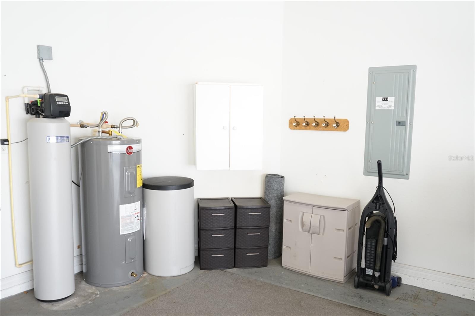 softener, tank, breakers and extra storage