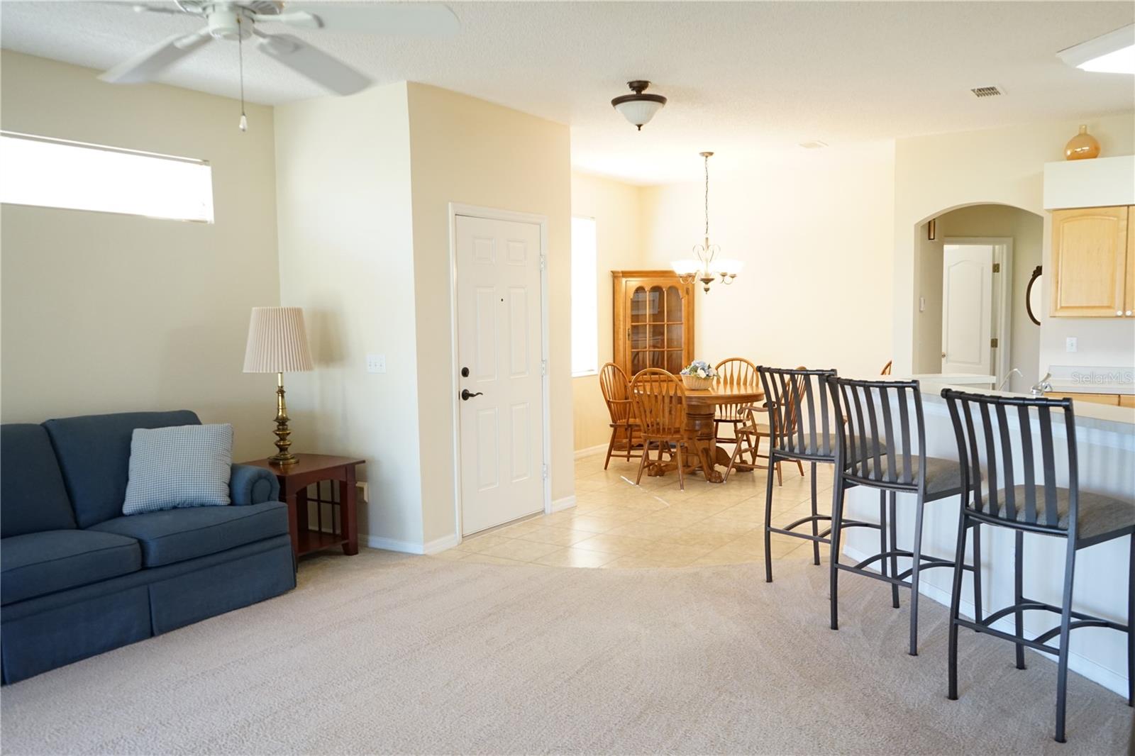 enter into living and dining area