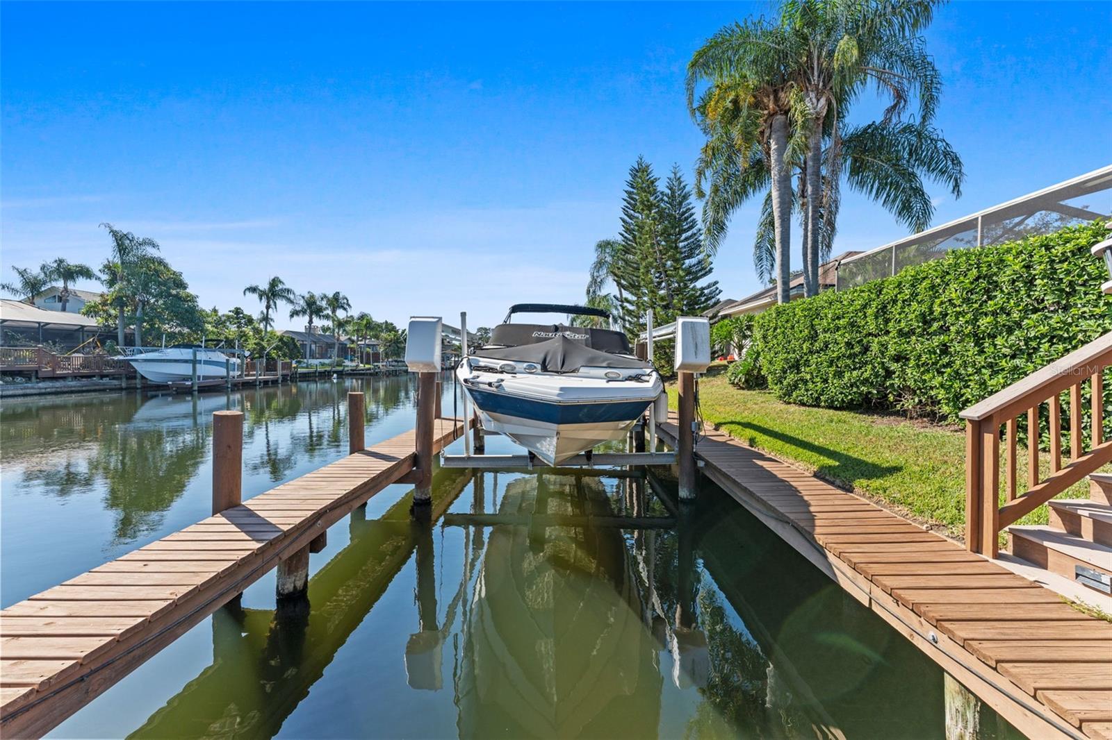boat dock with boat lift