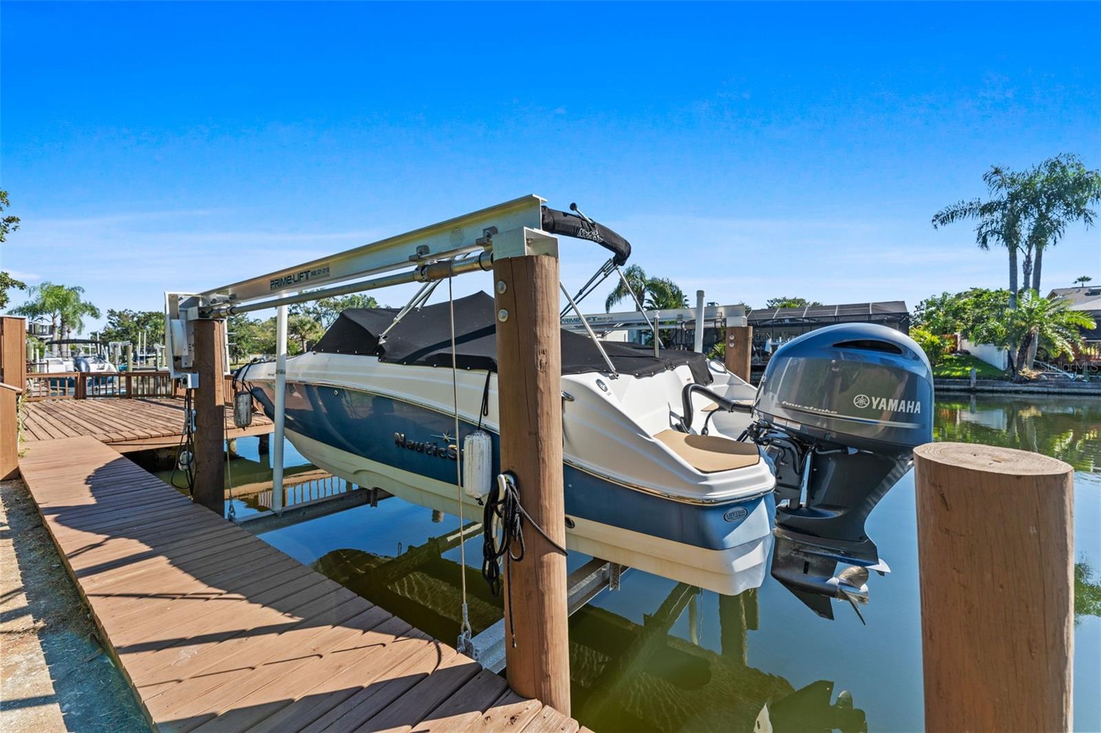 boat dock with boat lift