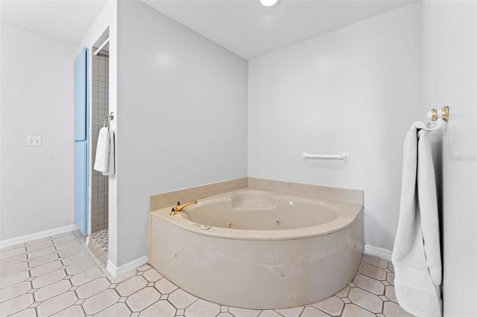 Relax and unwind in the luxurious jacuzzi tub, a perfect retreat within the primary bathroom.