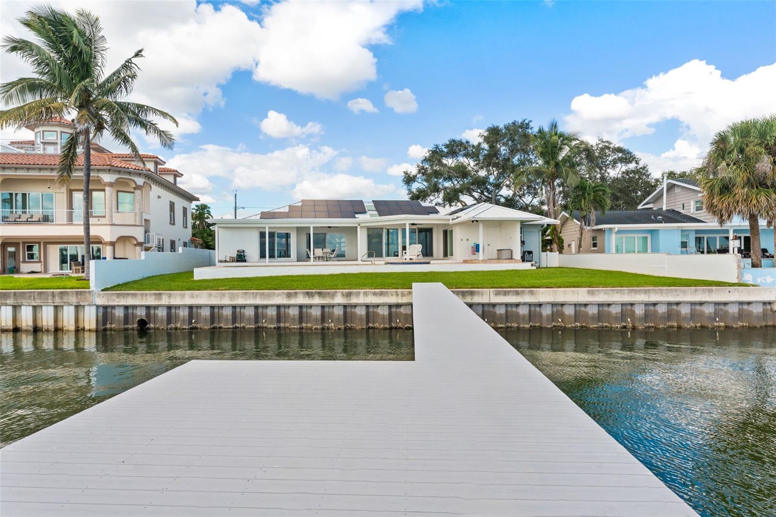Newer seawall designed for long-term durability, providing years of reliable waterfront protection.