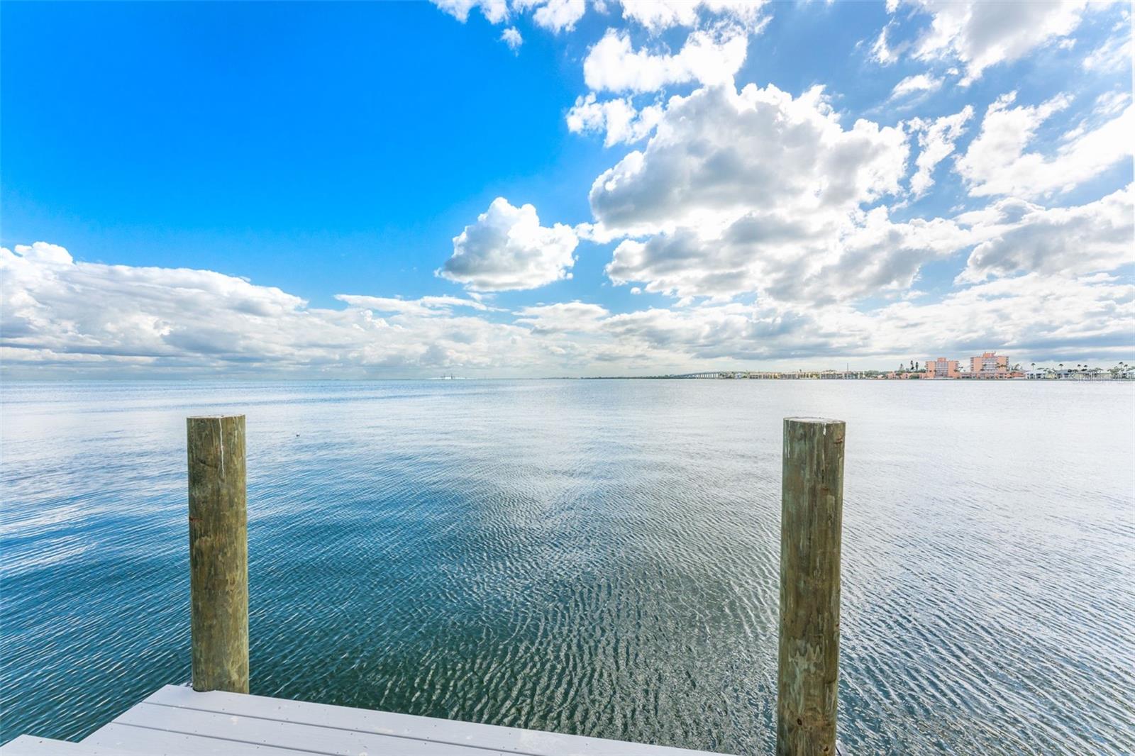 Enjoy stunning open water views of Tampa Bay, perfect for boating, fishing, and endless waterfront relaxation.