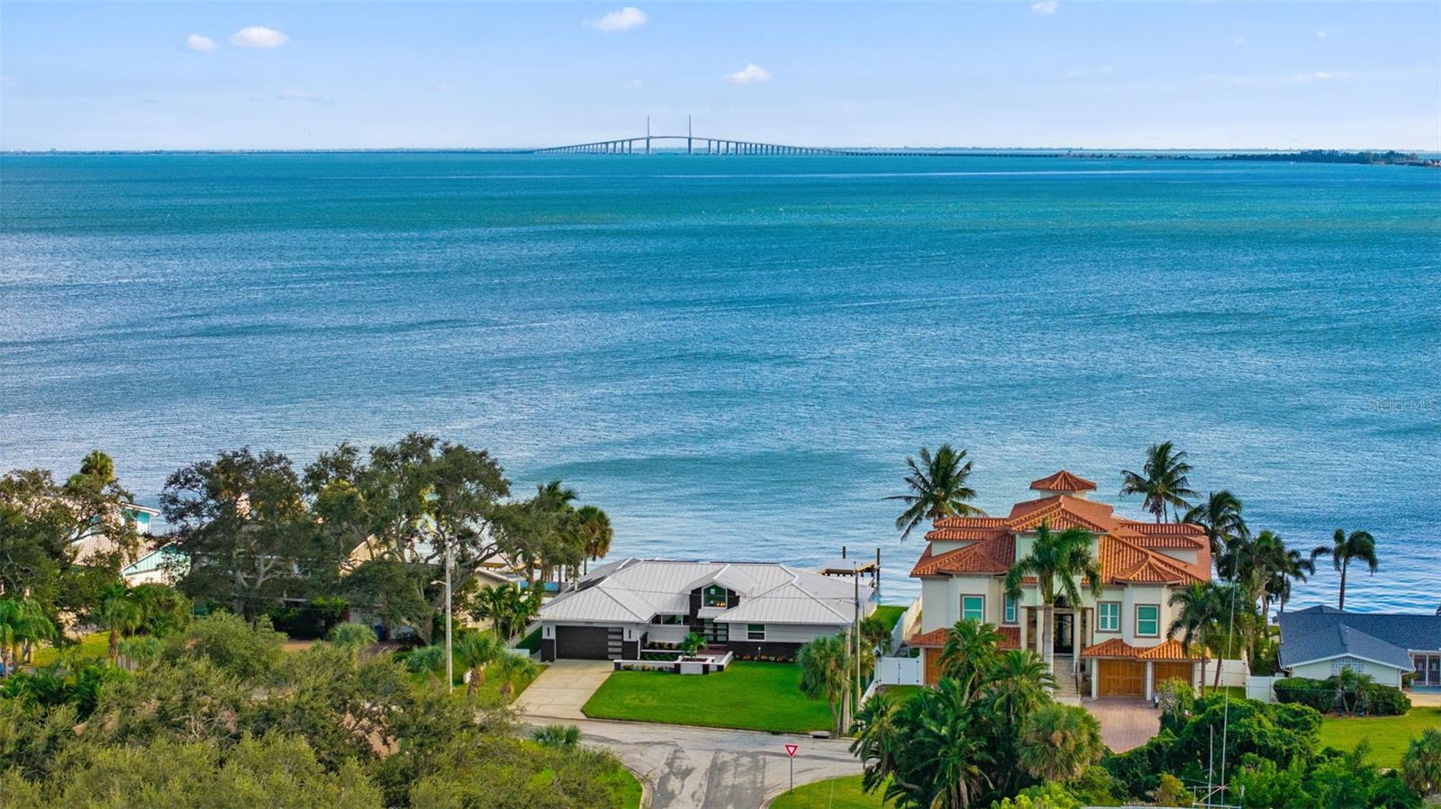 Unobstructed views of the Skyway Bridge, offering a dramatic and picturesque backdrop.