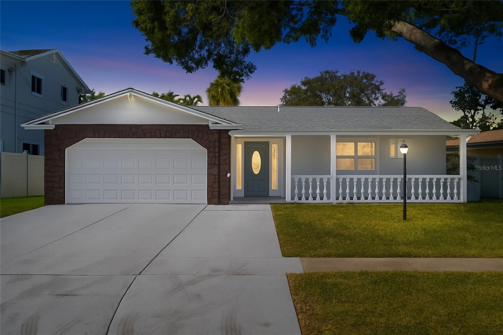 Front of property in the evening