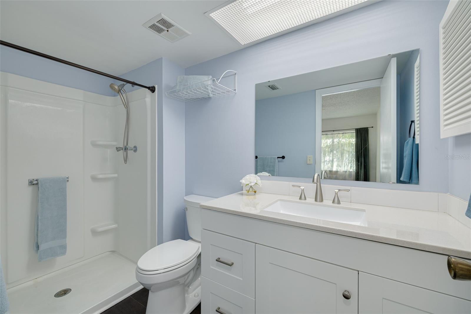 Primary bathroom with step-in shower