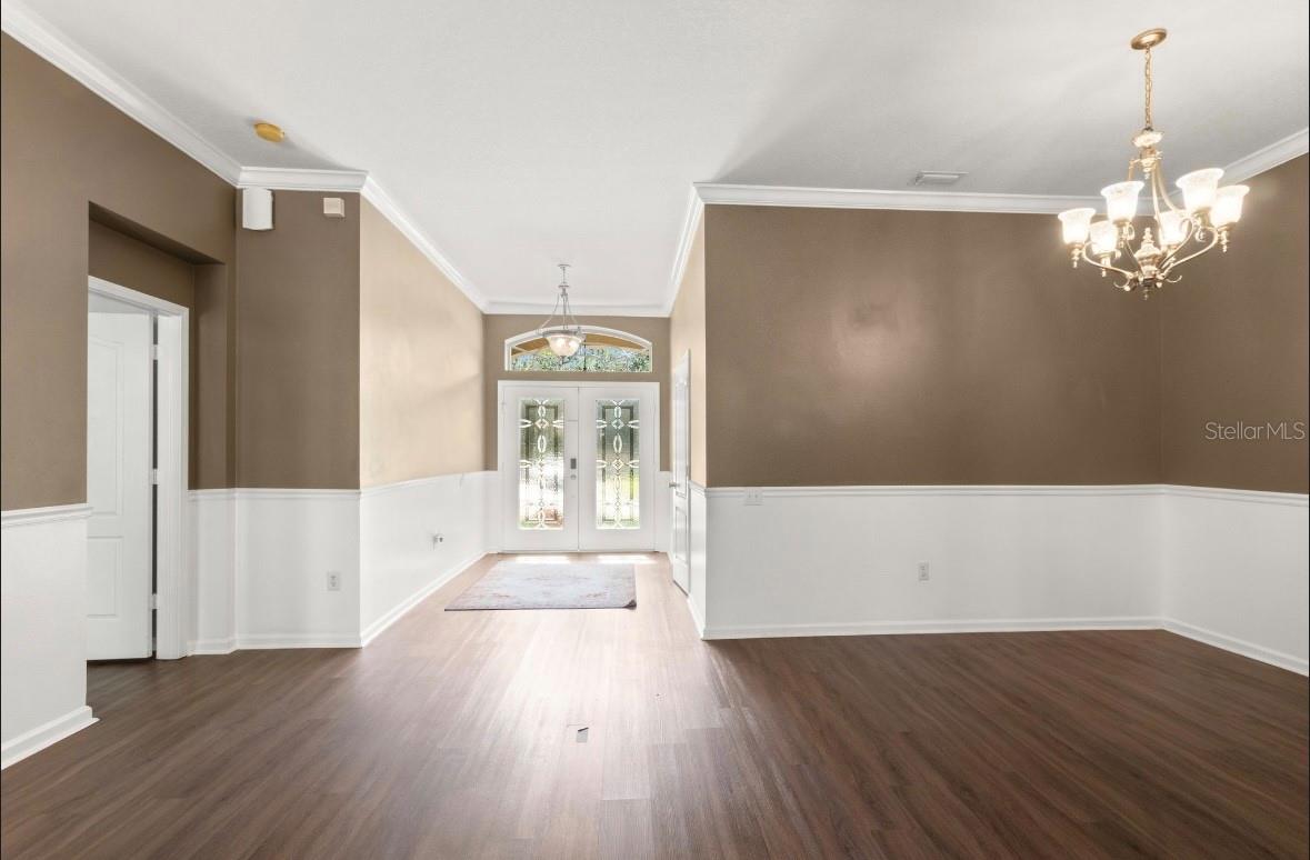 Living room and dining room