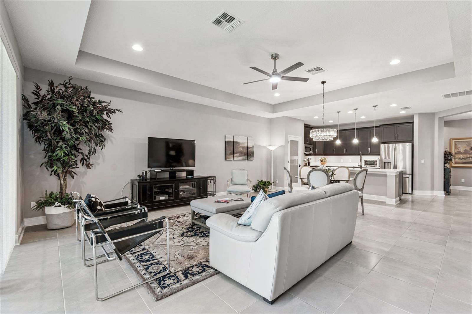 Large Living room with ceiling fan