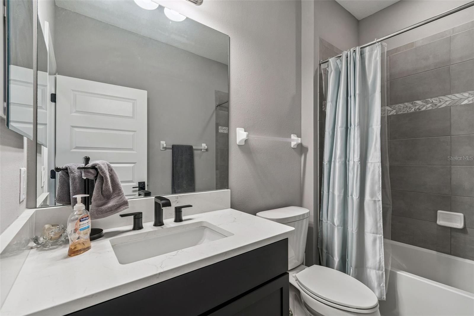 Quartz counters| shower tub combo