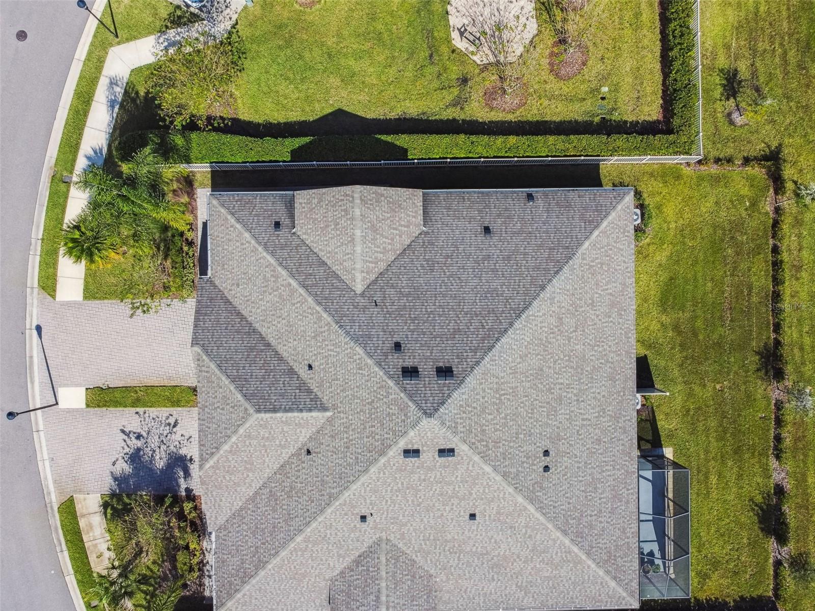 Arial view of the roof