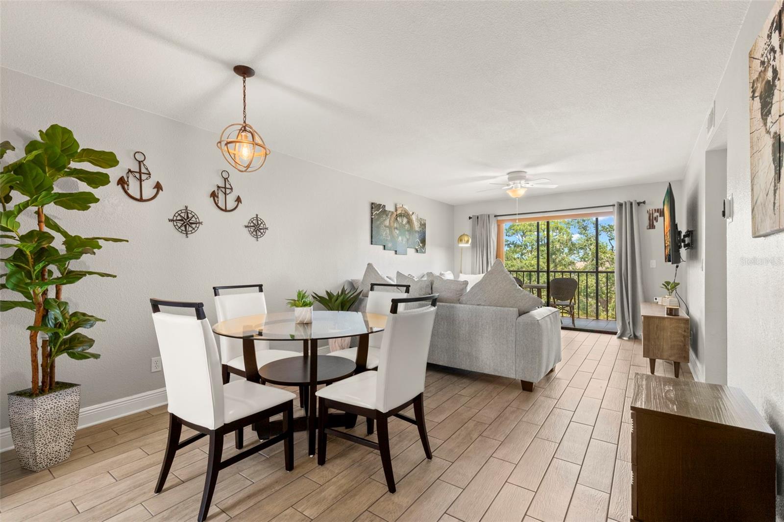 Open living and dining areas