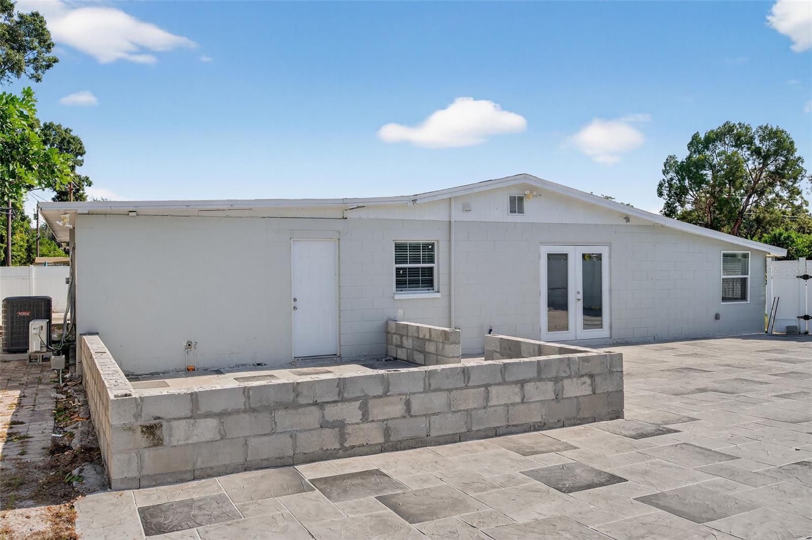 This is the start of a covered area waiting for you complete to your specifications