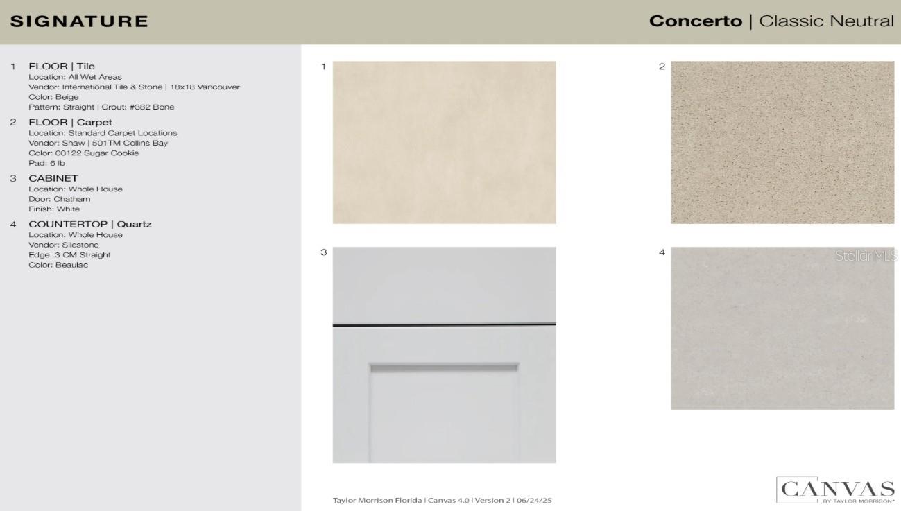 Design Selections. Home is under construction, selections subject to change.