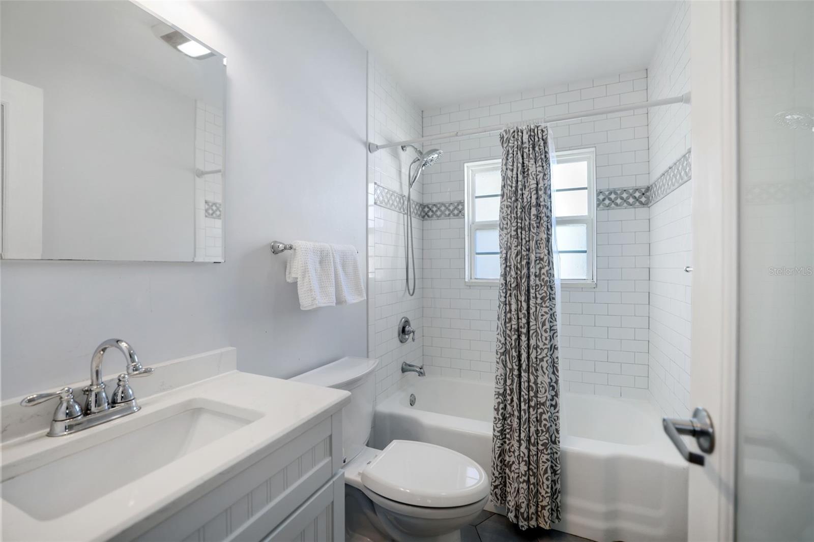 Tastefully remodeled Bathroom.