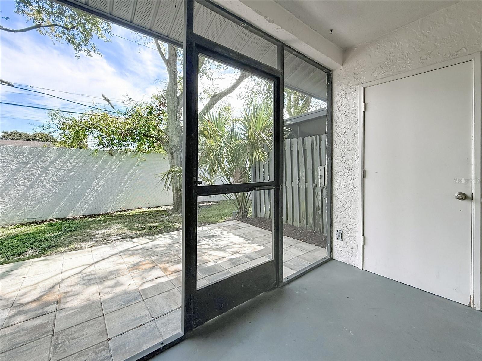 Patio with storage closet