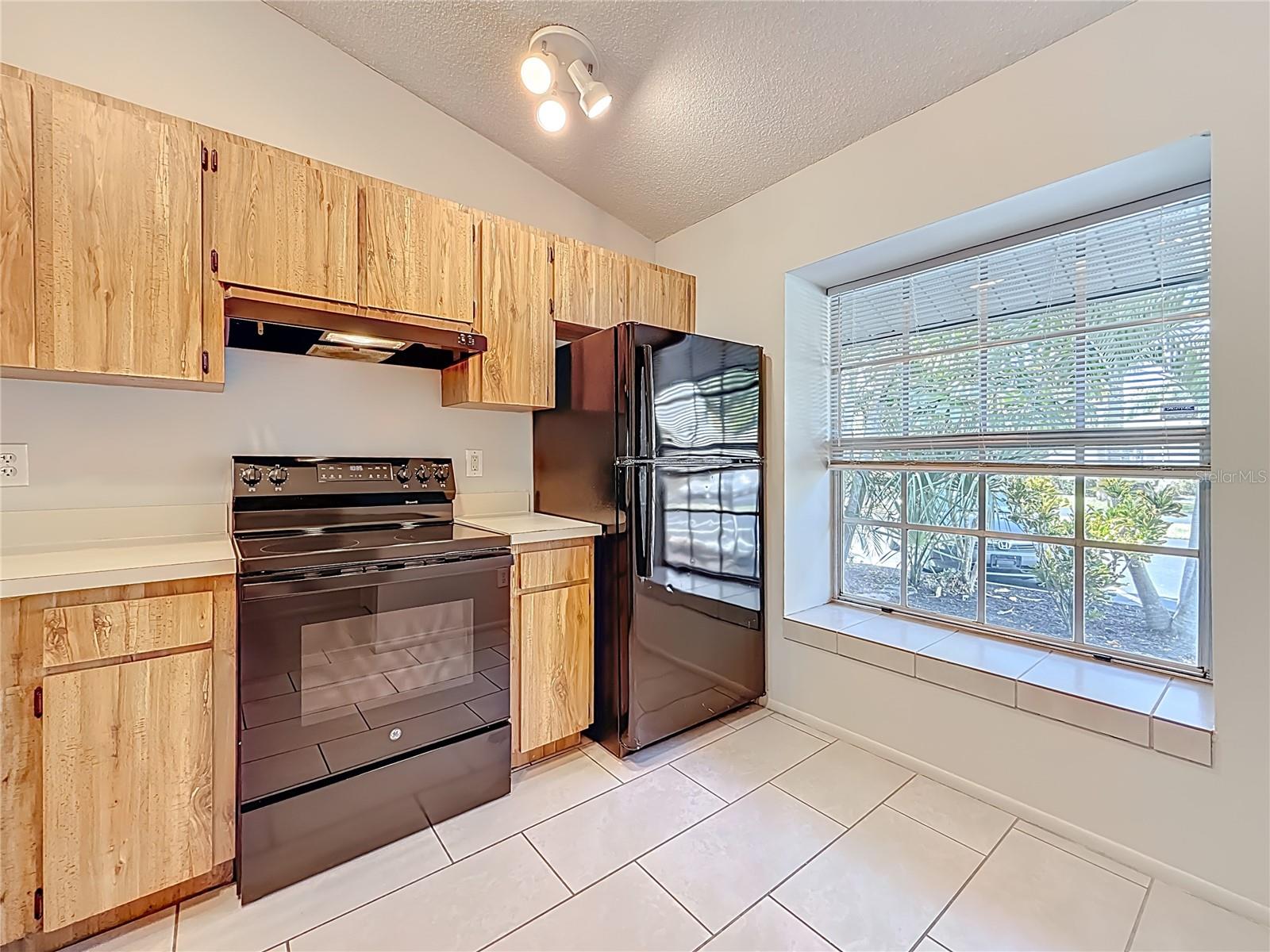 Kitchen with large window