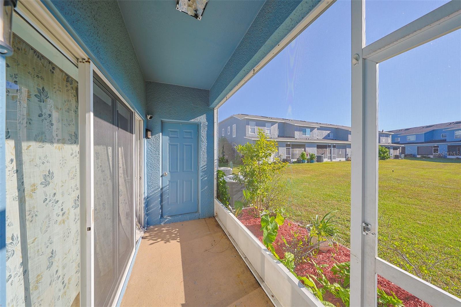 Screened lanai with storage closet