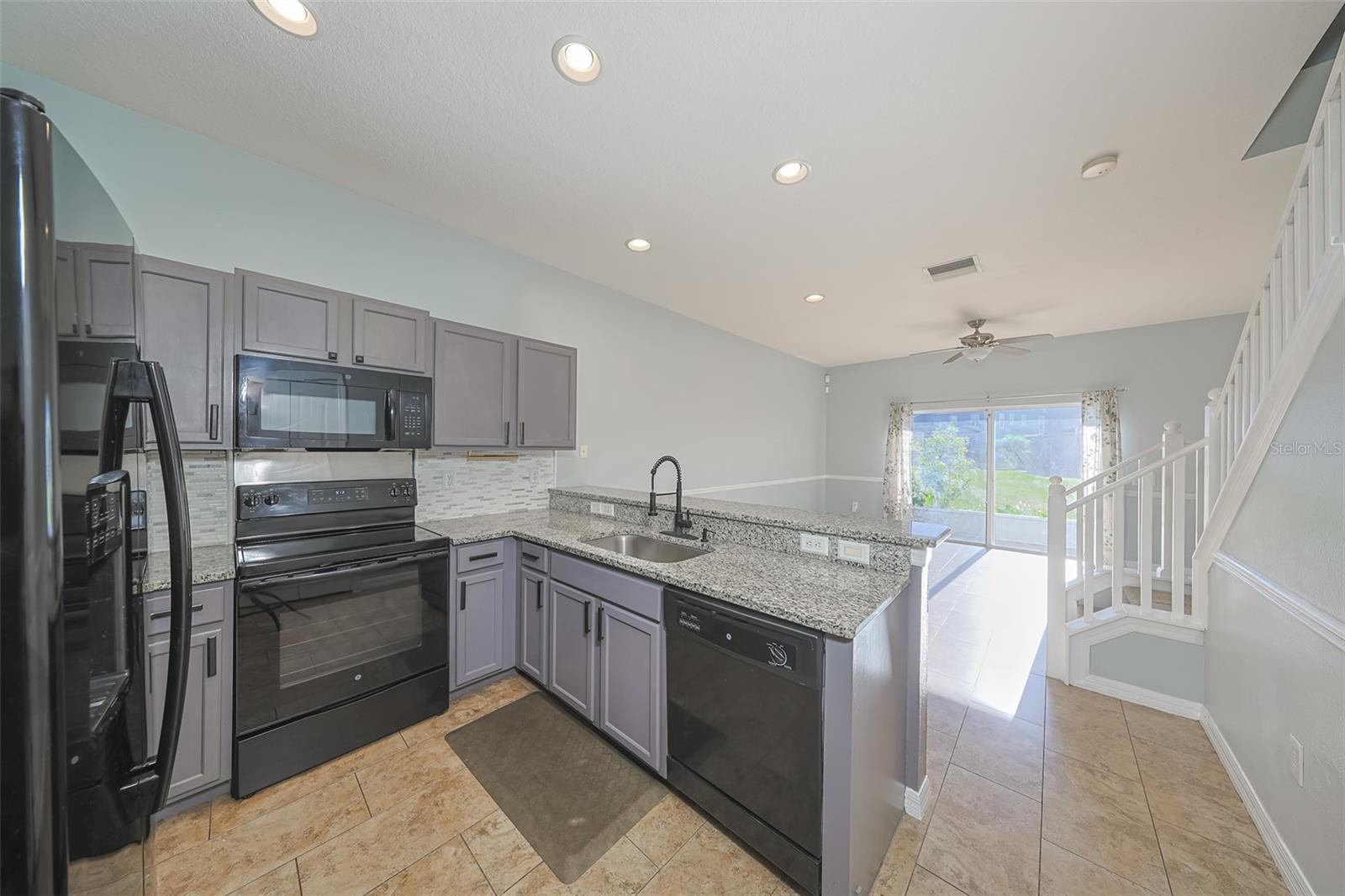 Updated kitchen with granite counters