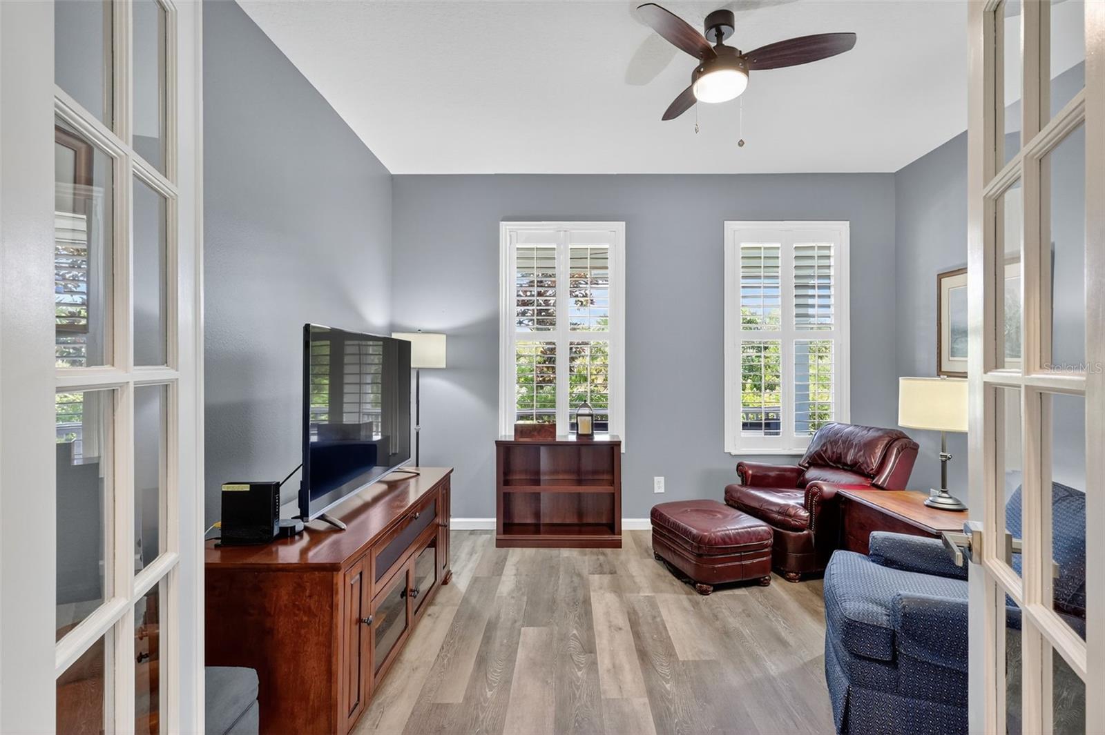 Den/Office with Glass French Doors