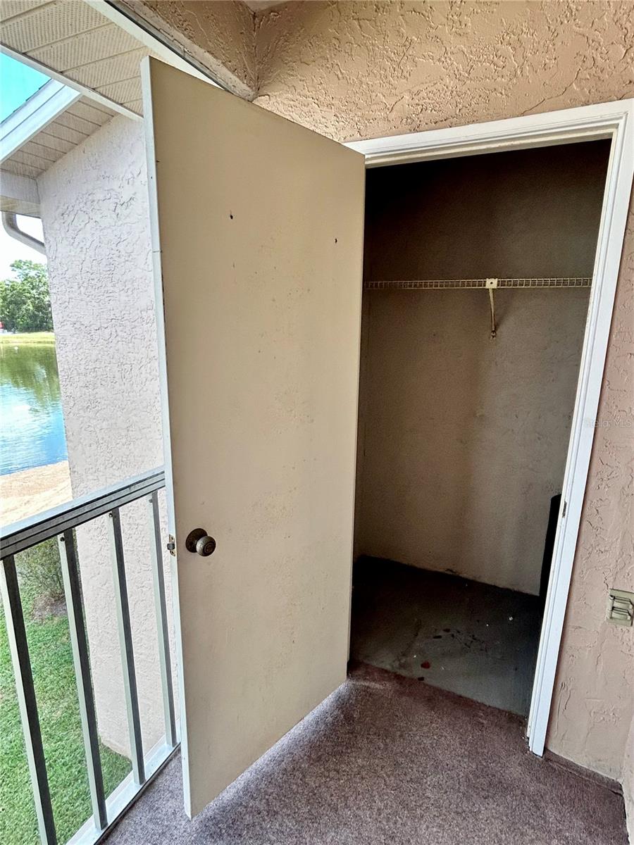 Storage closet off of the lania