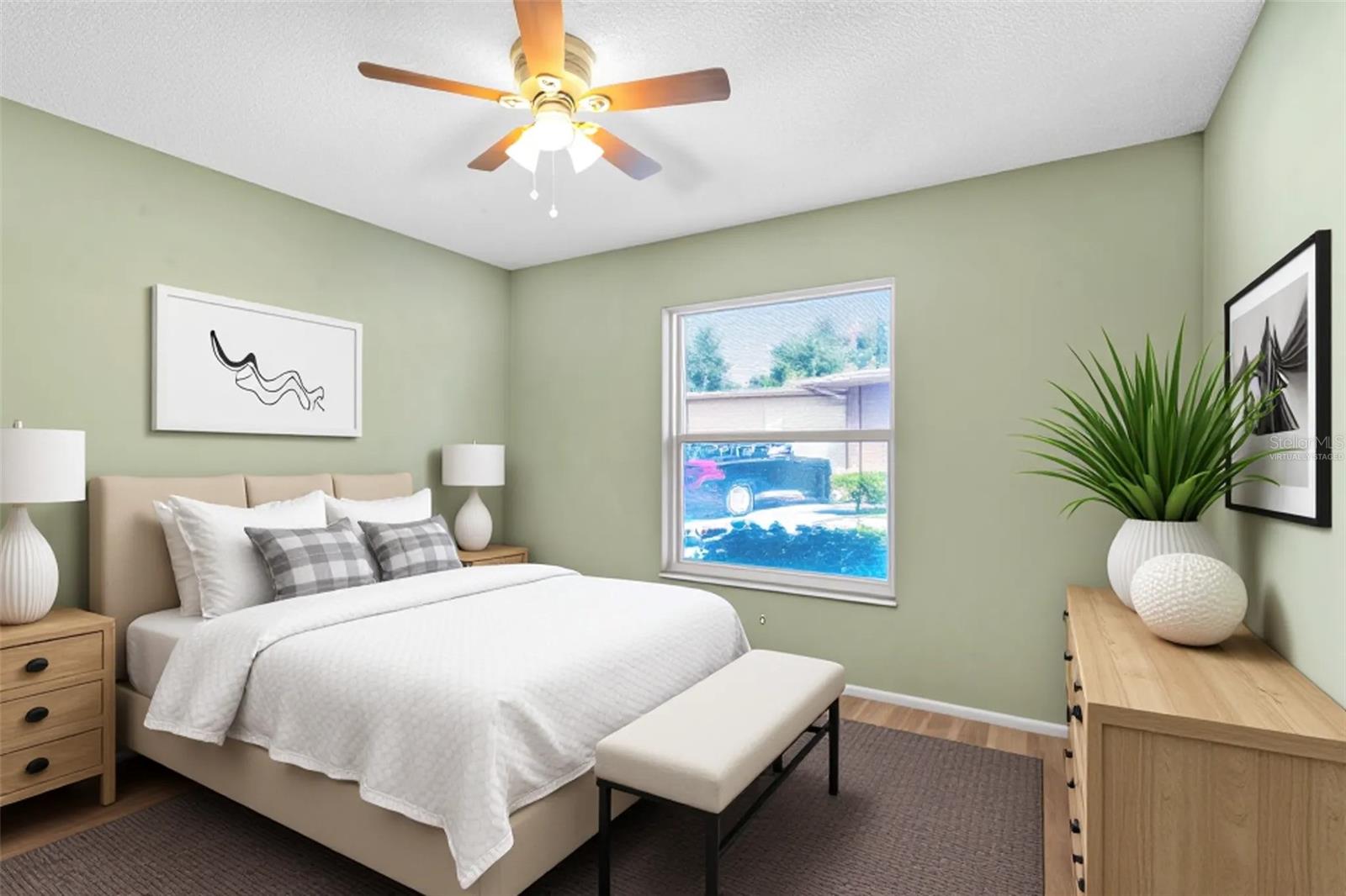 Virtually Staged Guest Bedroom