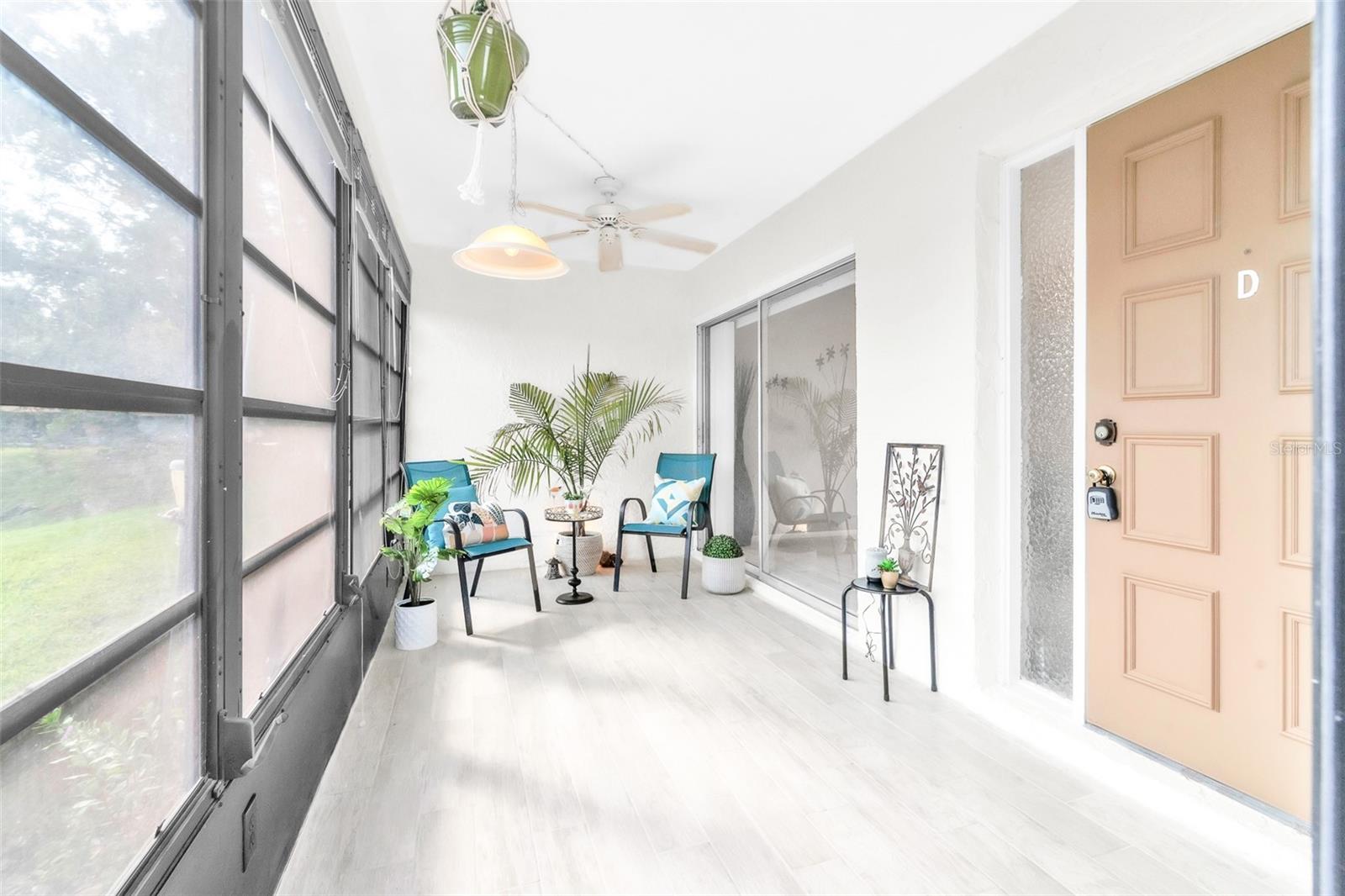 Enclosed screened Rear Porch