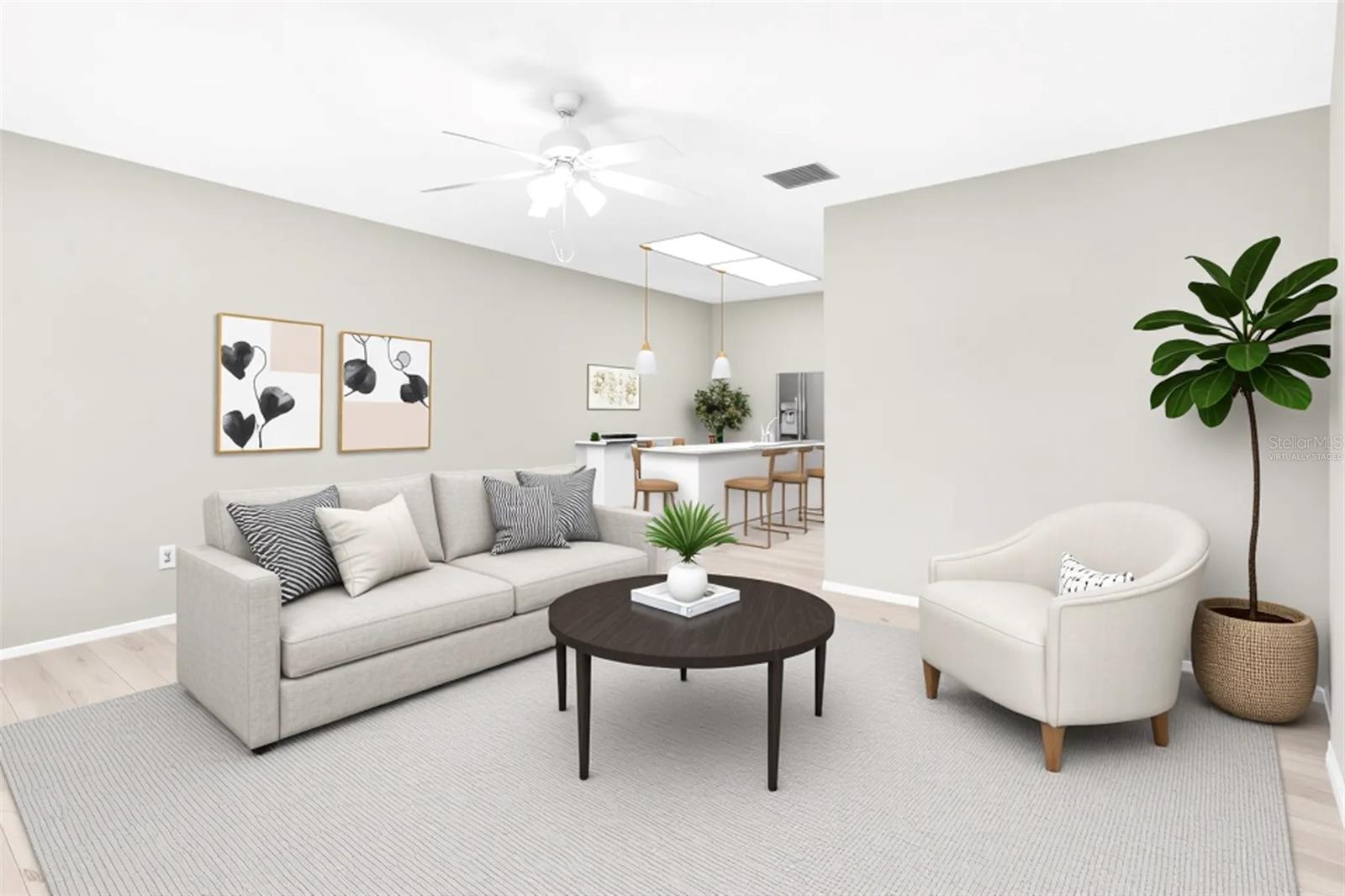 Virtually Staged-Livingroom/Diningroom