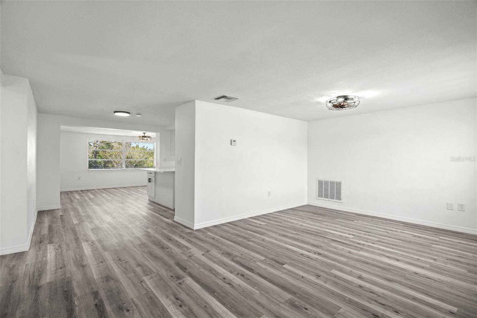 front entrance space with view of living room