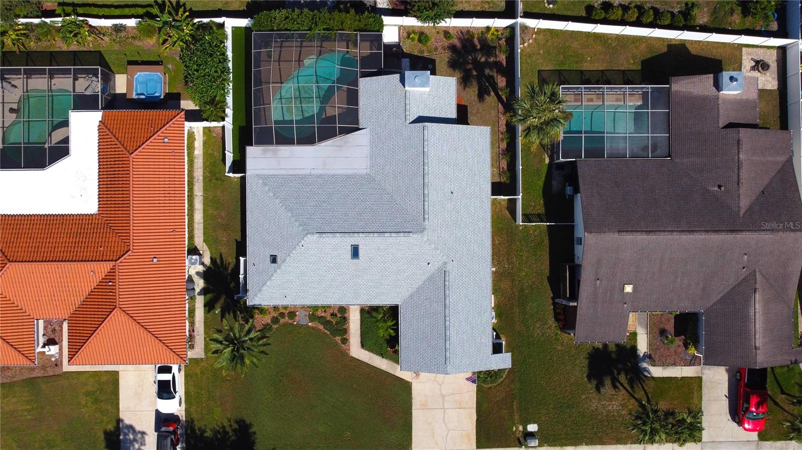 Aerial view of the home