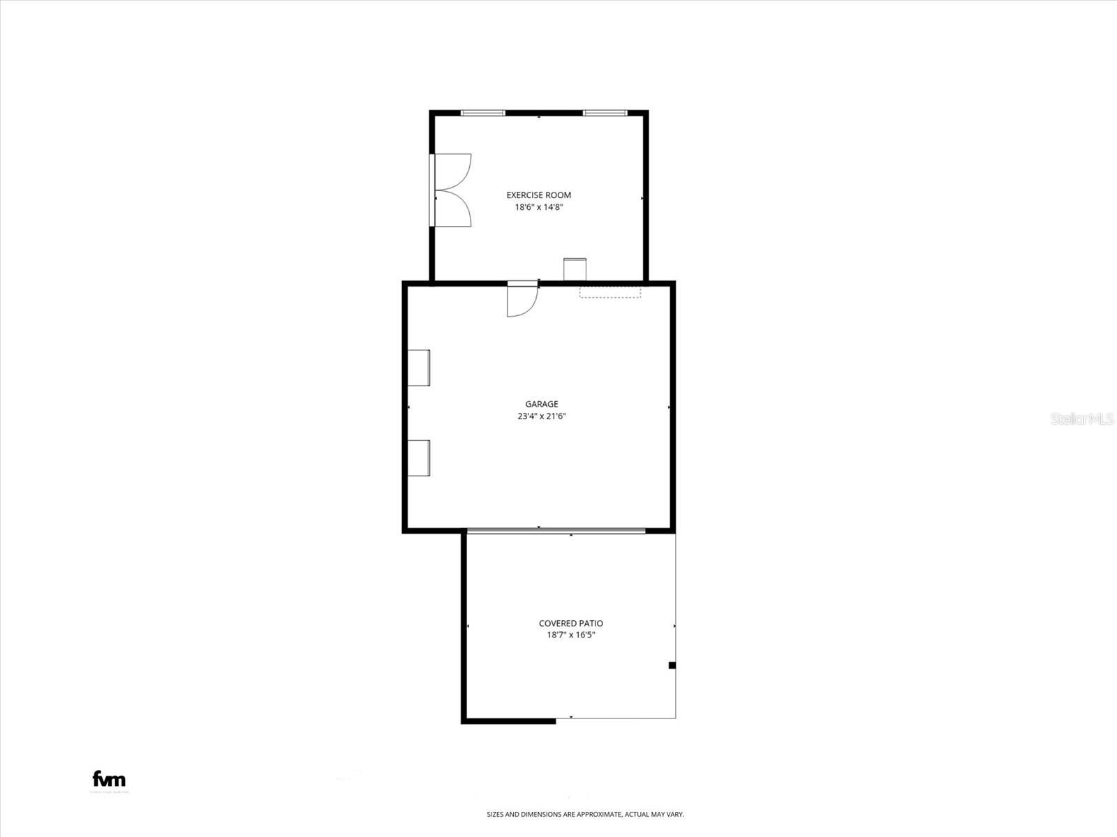 Floor plan of carport, garage and bonus room