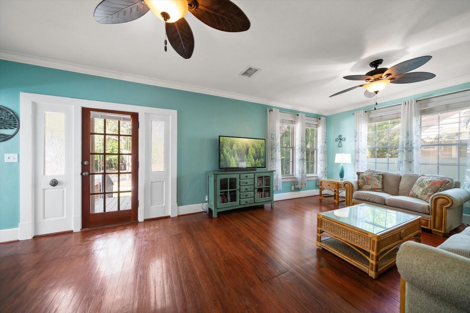 Enter into a large living room