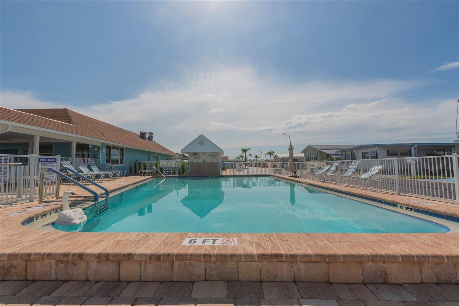 One of two community pools.