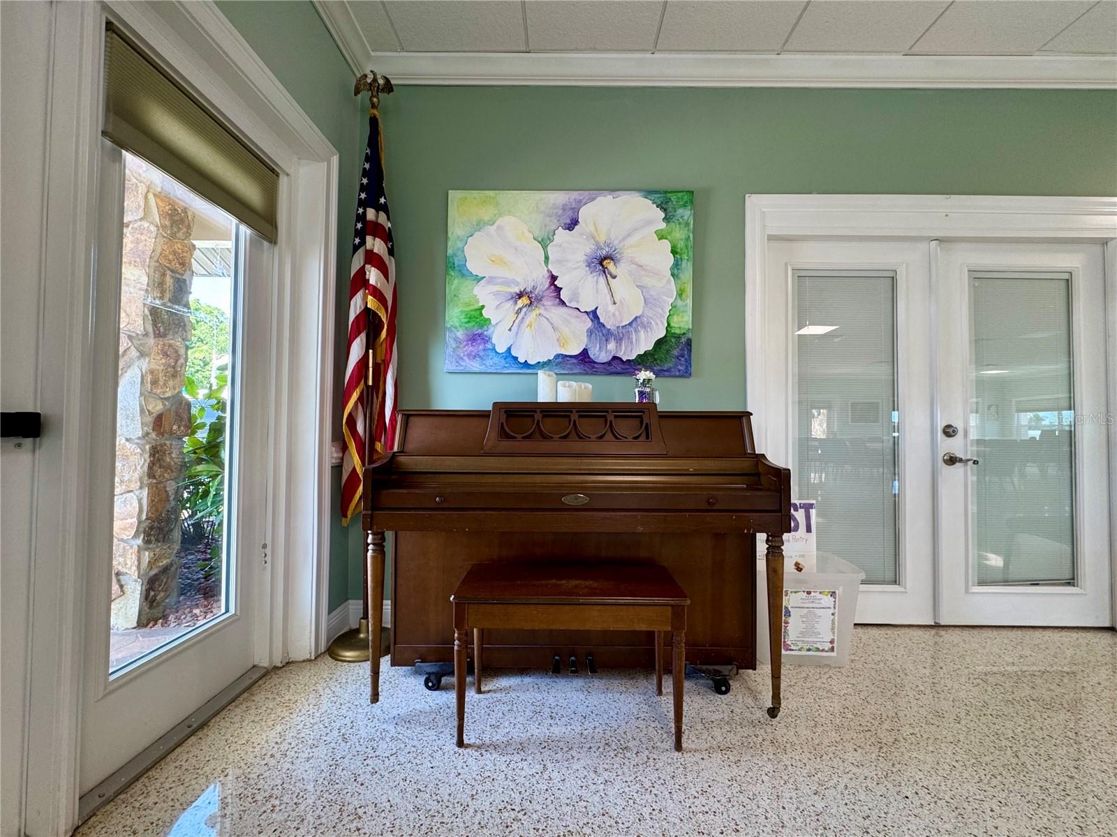Clubhouse piano.