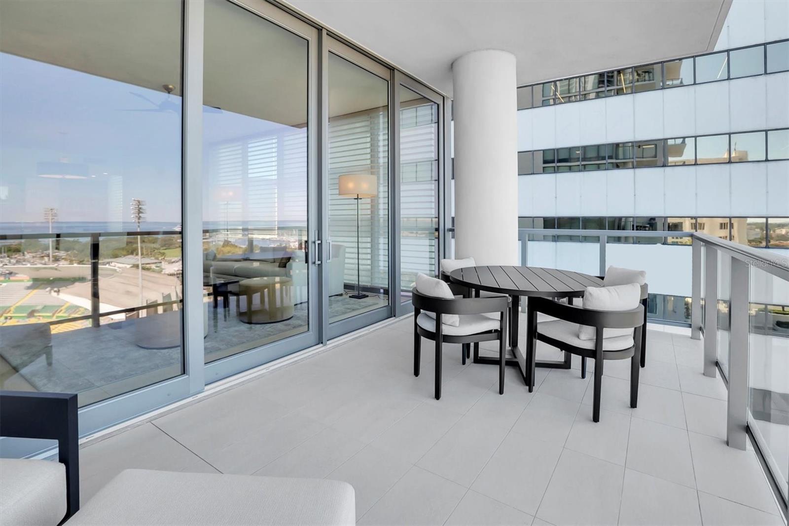 Spacious terrace over looking resort amenities