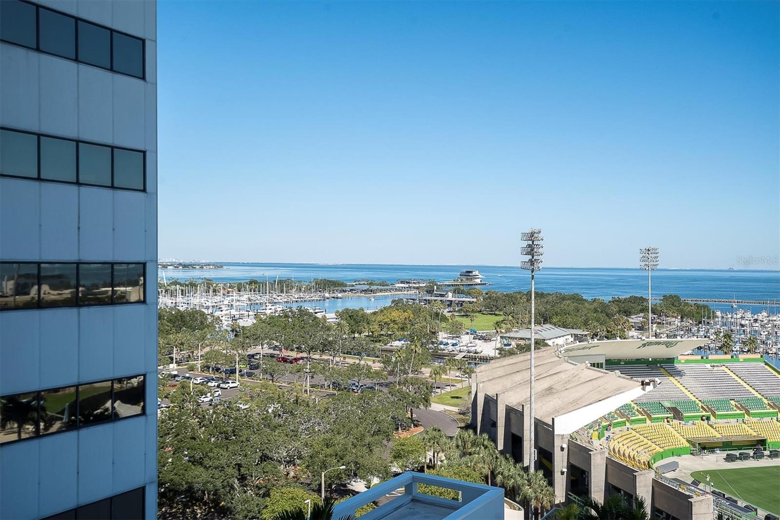 Spacious corner unit overlooking Tampa Bay, St. Pete Pier, Rowdies stadium, marina district, Saturday Market and so much more.
