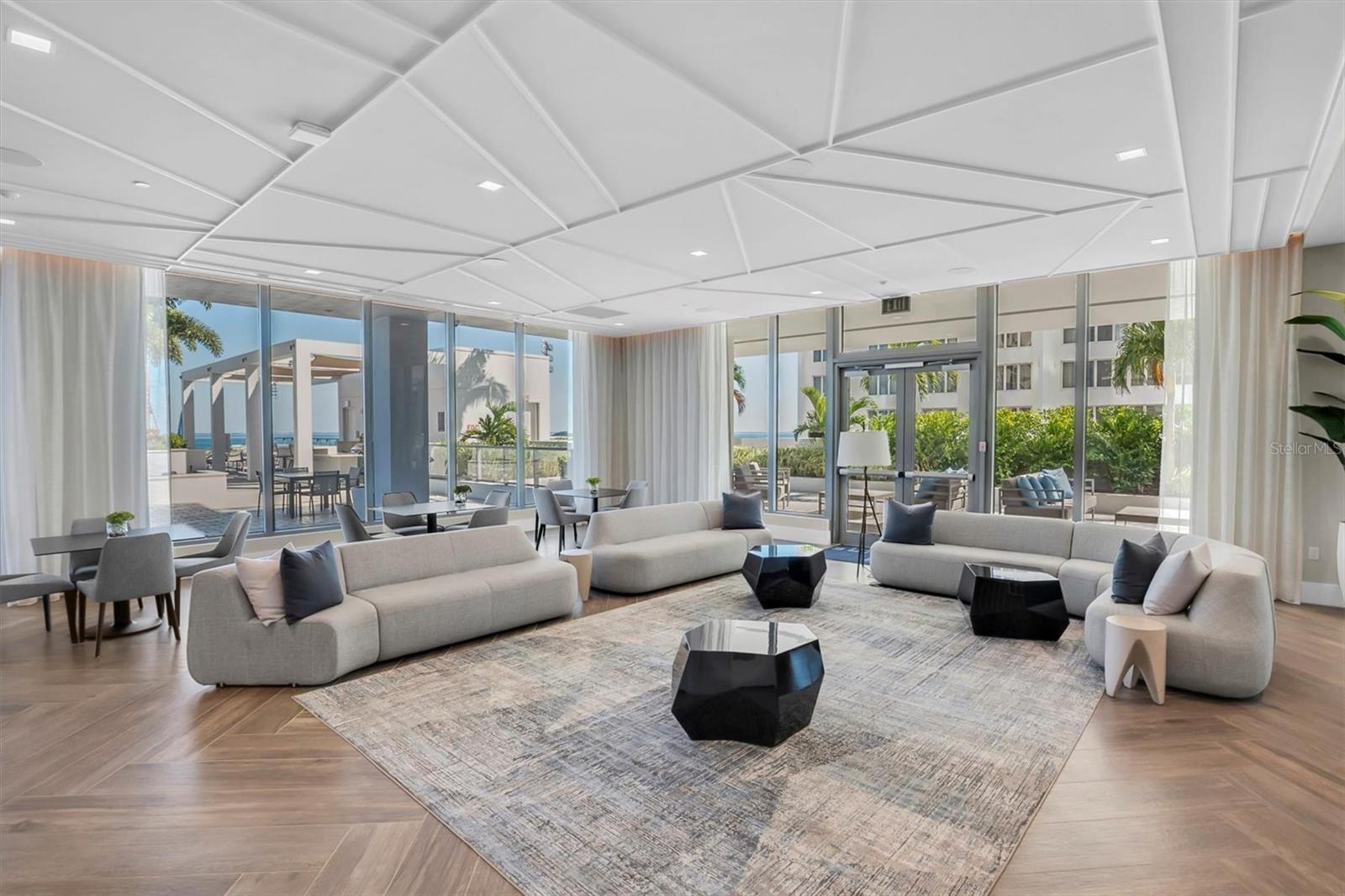 Elegantly appointed 7th floor social room, situated next to the resort-style amenities