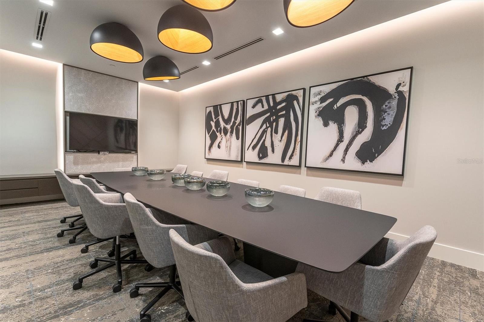 Designer appointed boardroom with sophisticated interiors