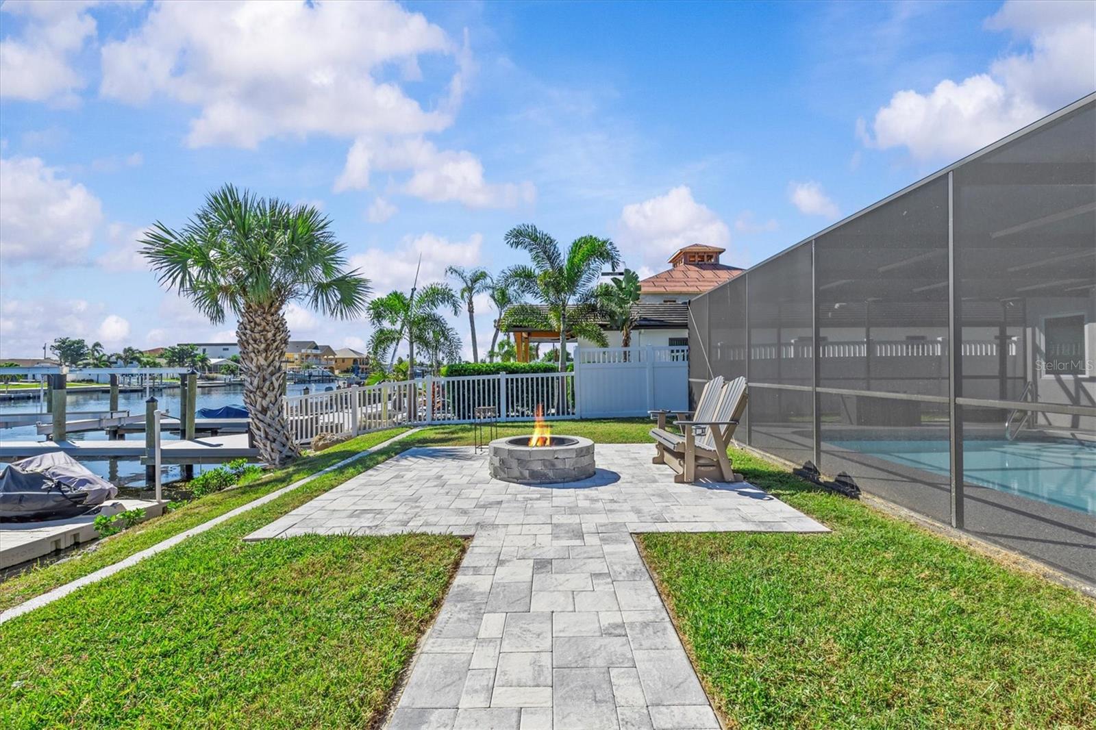 New Back paver patio with Fire Pit