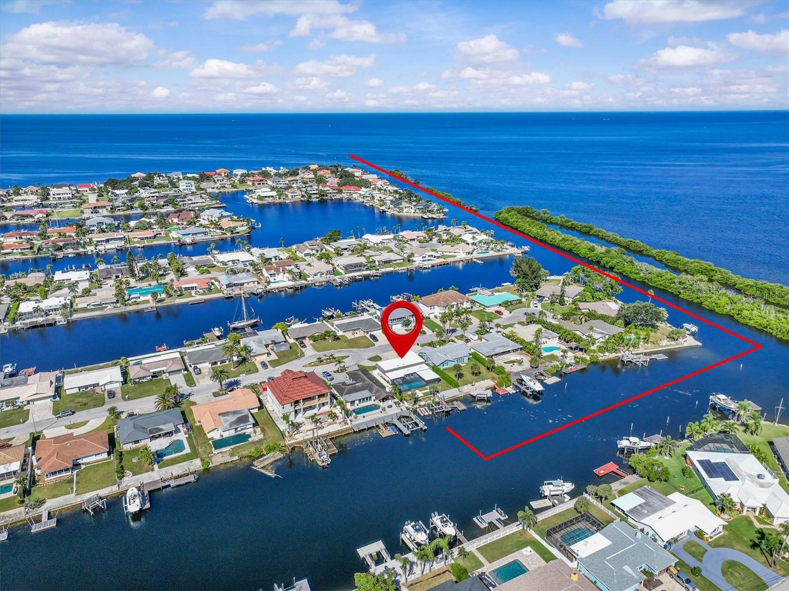 2 canals over to the GULF of AMERICA