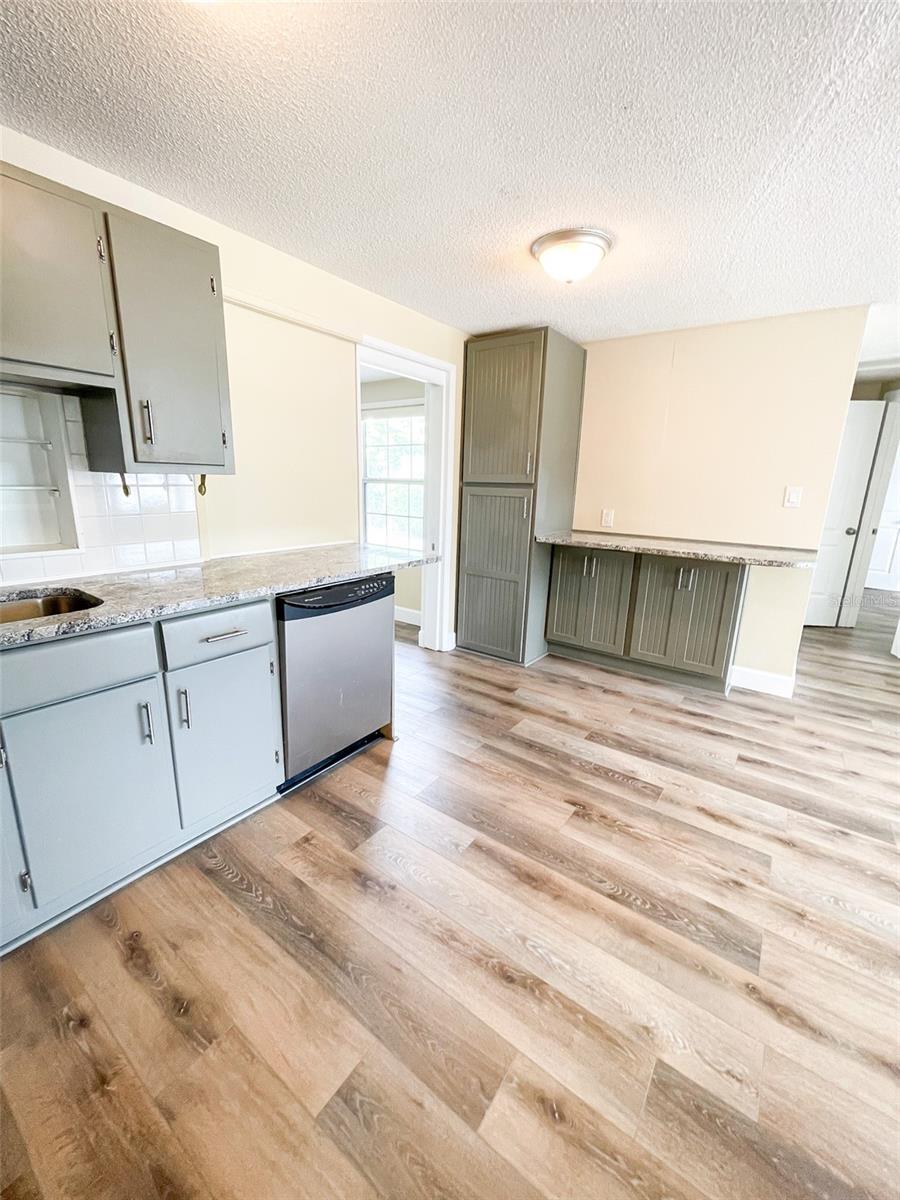New granite counters in the kitchen.