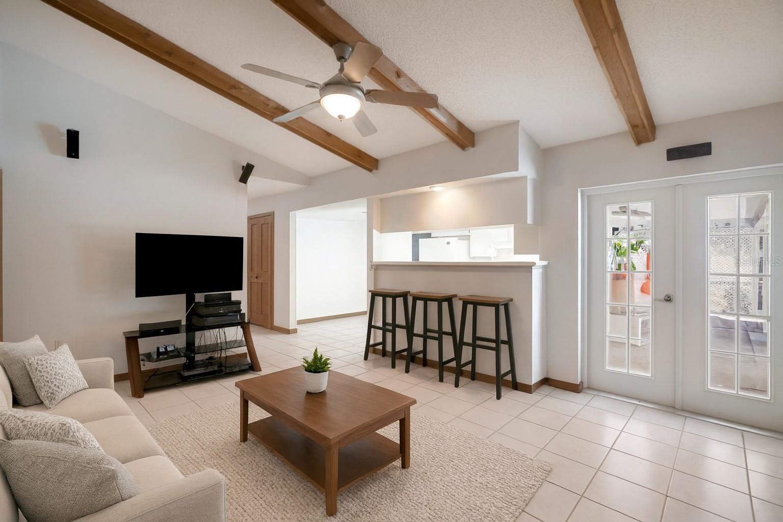 family room altered to show potential