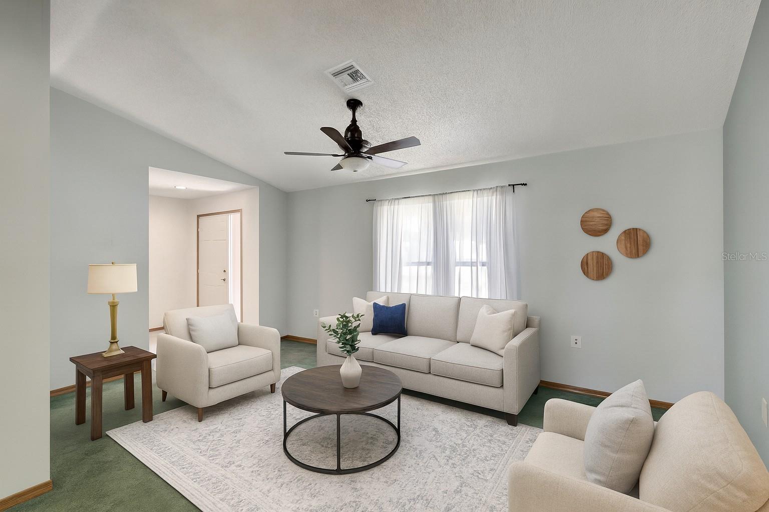 living room altered to show potential