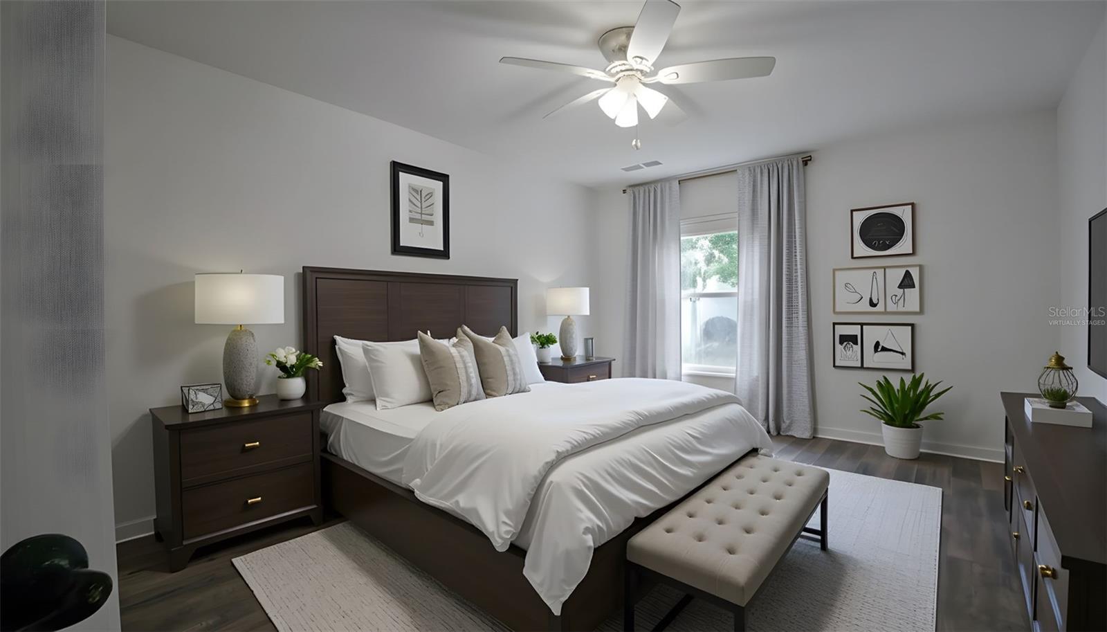 Virtually staged bedroom 4