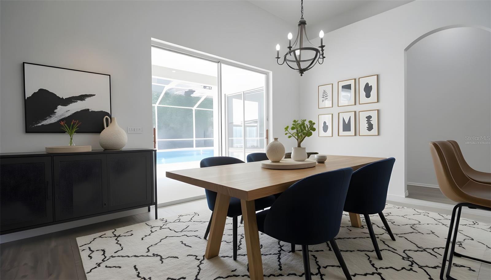 Virtually staged eat-in kitchen