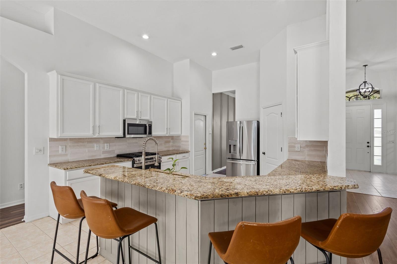 Updated kitchen with new stainless steel appliances