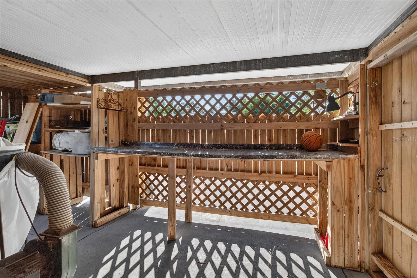 Work Area Outside of Garage Door