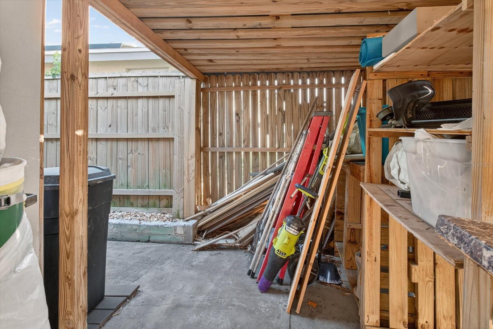 Work Area Outside of Garage Door