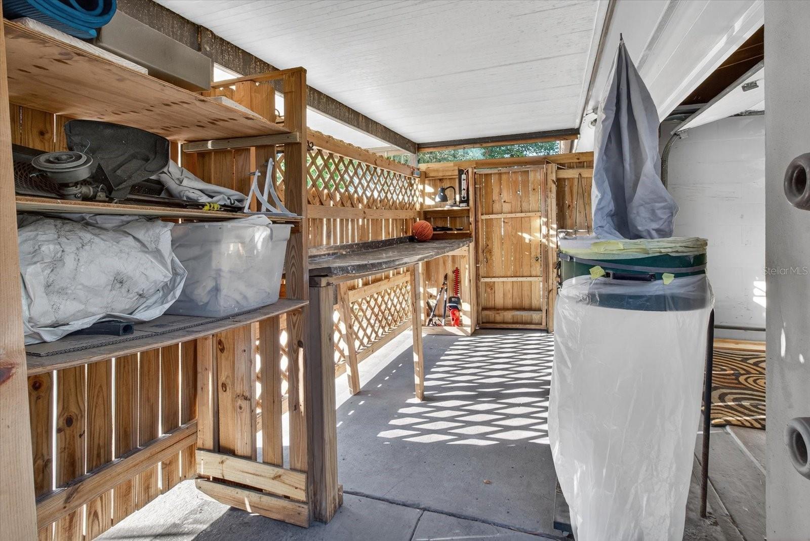 Work Area outside of Garage